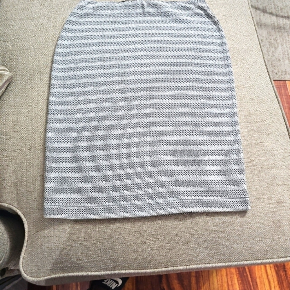 Loft Outlet Textured Striped Pencil Skirt Black/white sz xs nwt